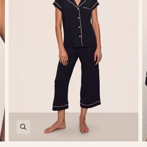 Eberjey Black and White Trim Pajama Set